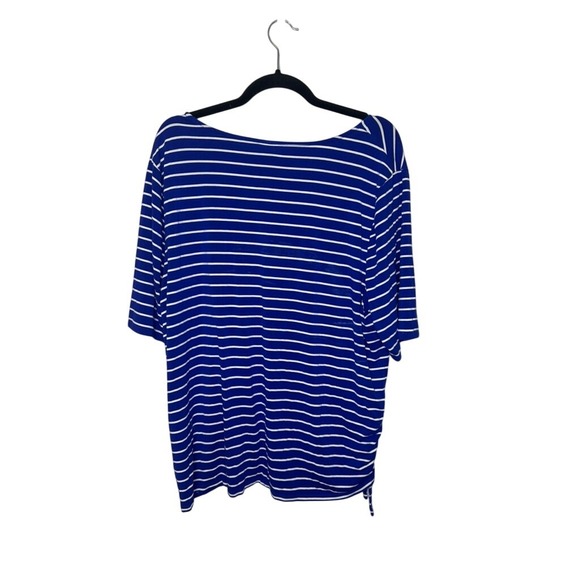 Chicos 4 Blue White Stripe Knit Tunic Drawstring Side Top & Skirt Casual Womens - Picture 8 of 10